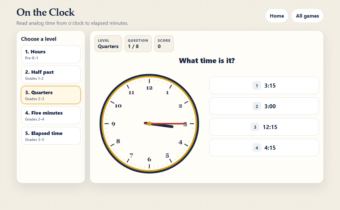 On the Clock in play