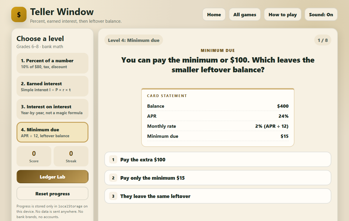 Teller Window in play